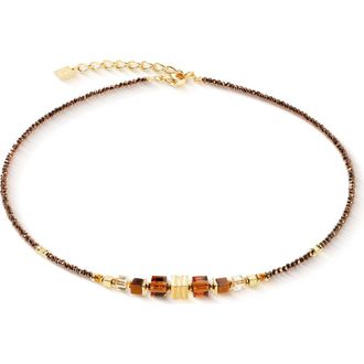 Coeur de Lion Wave Cube Flow Gold Necklace in Brown at Nordstrom