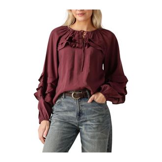 Y.A.S Y.a.s, Overhemden, Dames, Rood, XS, Polyester, Yastemura LS TOP