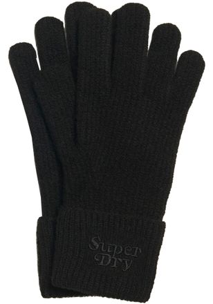 Superdry Strickhandschuhe SUPERDRY SOFT RIB KNIT GLOVES, Damen, schwarz, Strick, Materialmix, unifarben, Handschuhe Strickhandschuhe