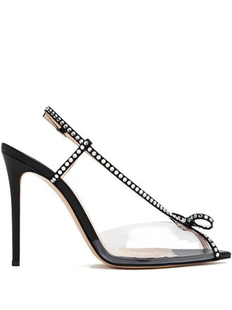Andrea Wazen 105mm Kay embellished sandals - Black