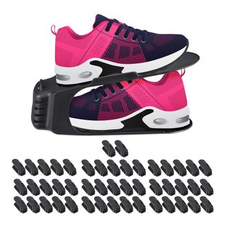 Relaxdays 48 Organizadores Zapatos, Hasta Talla 39/40, Polipropileno, 12 X 10 X 27 Cm, Negro