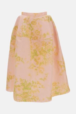 Erdem Gonna Midi In Lino Chin&egrave; A Fiori
