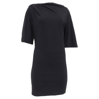 Iro Iro Palmero Twistfront Mini Dress in Black Cotton