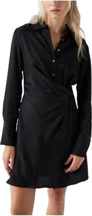Salsa Short Kleedjes - Dames - Shirt Kleedjes - Zwart - XS - Leer - Kleedjes