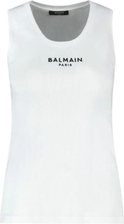 Balmain Paris Tank Top - Dames - Tops zonder mouwen - Wit - L - Katoen - Tops