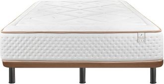 RELAX Pack Colch&oacute;n Muelles Ensacado Gaviota Oro 31 Cm Visco-grafeno + Base Tapizada 3d 135x182 Cm