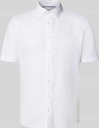 Jake*s Slim Fit Freizeithemd aus Leinen-Mix in Weiss, Gr&ouml;&szlig;e XL