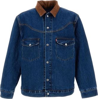 Levi's Giacca denim con colletto a coste - Blu