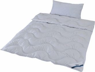 Beco Bettdecke + Kopfkissen »Sale, 2-Tlg. Set, Kissen & Bettdecke mit Wellensteppung« Bettdecke in 135x200 und Kissen in 40x80 cm für alle Jahreszeiten