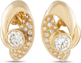 Luxury Bazaar 18K Yellow Gold 3.30ct Diamond Earrings MF03-100826