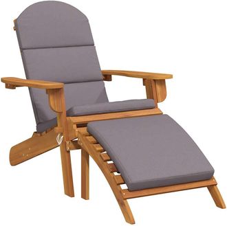 vidaXL Silla De Jard&iacute;n Adirondack Con Reposapi&eacute;s Madera Maciza Acacia Vidaxl