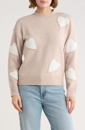 By Design Love Heart Sweater in Tapioca Heather/Egret at Nordstrom Rack, Size X-Small