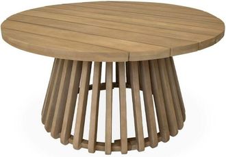Sweeek 80cm wooden coffee table, indoor/outdoor, Oviedo, Natural, 80x80x40 cm