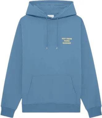 Dr&ocirc;le de Monsieur Blue Printed Relaxed Hoodie