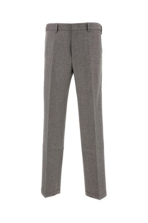 Cellar Door Straight-Leg Wool Pants With Pressed Crease And Low Waist