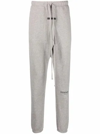 Fear of God logo-print track pants - men - Polyester/Cotton - L - Grey