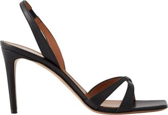 PARIS TEXAS Zwarte Leren Sandalen met Hoge Hak - Dames - Sandalen met hakken - Zwart - 36 EU - Leer - Schoenen