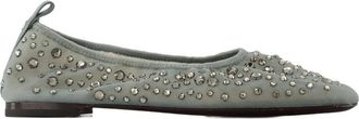 Tory Burch Blauwe Kristallen Ballerinas Nylon Instapschoenen - Dames - Ballerinas - Blauw - 36 EU - Nylon - Schoenen