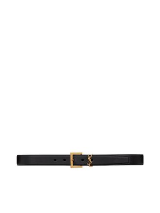 Saint Laurent MONOGRAM BELT WITH SQUARE BUCKLE IN SMOOTH LEATHER - Saint Laurent - Woman