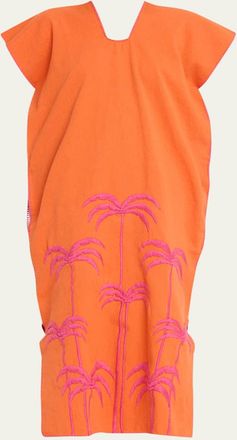 Pippa Holt Single-Panel Palm Tree Embroidered Midi Kaftan