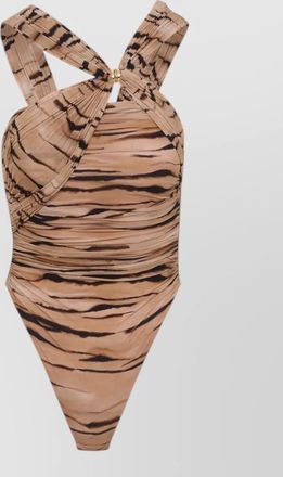 Elisabetta Franchi tiger print one piece swimsuit body