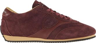 Philippe Model Burgundy Planche Low Suede Retro Sneakers