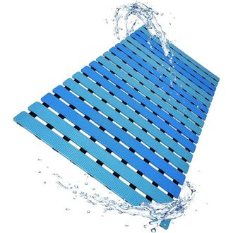 OEM Tappetino Antiscivolo Per Vasca Da Bagno, A Rapido Drenaggio - 40 X 63 Cm Blue-crezuo