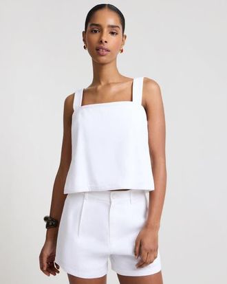 Onia Open Back Shell Top in White at Nordstrom, Size Medium