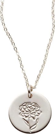Made by Mary January Birth Flower Necklace in Silver at Nordstrom, Size Medium
