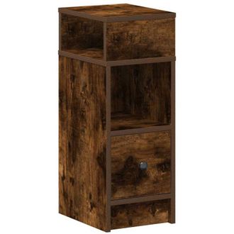 vidaXL Vidaxl - Mesilla De Noche Con Caj&oacute;n Roble Ahumado 25x31x66 Cm