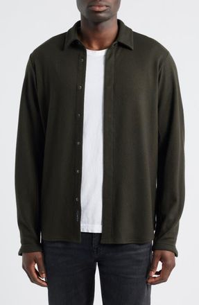 Rag & Bone Japanese Wool Precision Shirt in Army at Nordstrom, Size X-Large