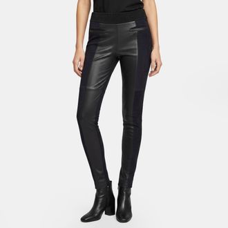 Isabel Marant Navy Blue/black Leather And Suede Pants