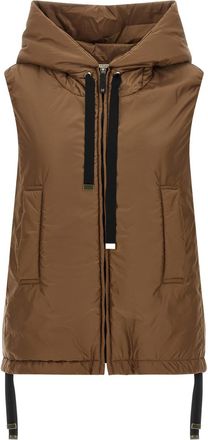Max Mara Brown Solid Hood Jacket