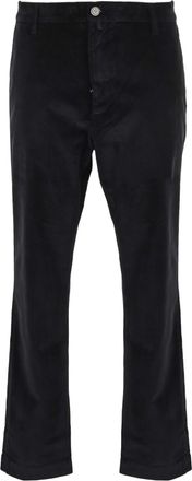 Jacob Cohen Black Stretch Cotton Velvet Ribbed Pants