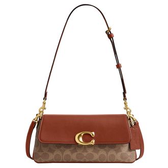 Coach Coach Womens Jet Shoulder Bag in Signature Canvas, Tan Caramel, S