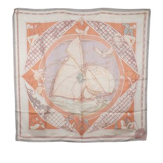Herm&egrave;s Pre-owned Hermes Voyage Au Long Cours Silk Scarf 90 Ladies G8037QA0S59CWK2J