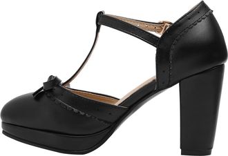 UPKOCH Chunky Heels Bowknot Sandals for Women PU Material Non-Slip Rubber Sole Comfortable Summer Footwear with Block Heel Elegant Design for Parties and Dai