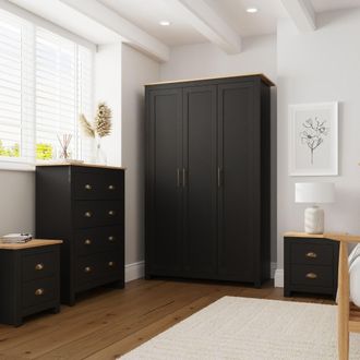 GFW Lancaster 4 Piece Bedroom Set in Black