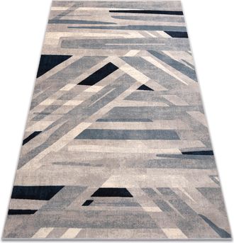 RugsX Rugsx - Tappeto Nain Geometrico 7706/51655 Beige / Blu Beige 120x170 Cm