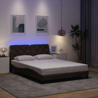 vidaXL Vidaxl - Estructura Cama Con Led Sin Colch&oacute;n Marr&oacute;n Oscuro 120x200 Cm