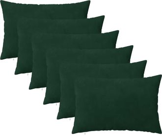 vidaXL Coj&iacute;n Con Almohada Heerlen 6 Uds. Verde Oscuro Terciopelo Vidaxl