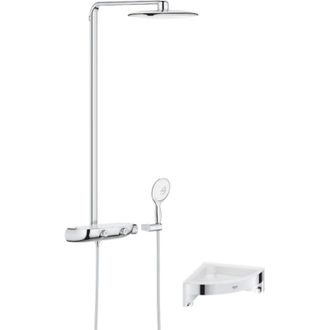 GROHE Sistema De Ducha De Lluvia Grohe Smartcontrol Mono 360 Con Columna Termost&aacute;tica Blanca/cromada + Estante De Ducha Esquinero Start Cube