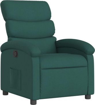 vidaXL Sillón reclinable de tela verde oscuro Vidaxl