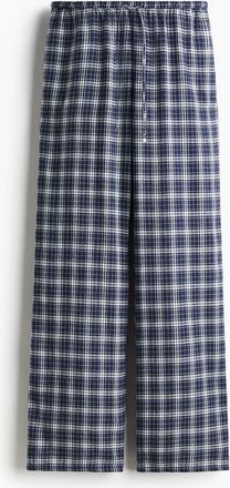 H&M Drawstring Trousers in Dark Blue/plaid at Nordstrom, Size 3X-Large