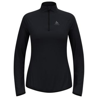 Odlo Zeroweight Warm Mid Layer 1/2 Zip Laufshirt f&uuml;r Damen | schwarz