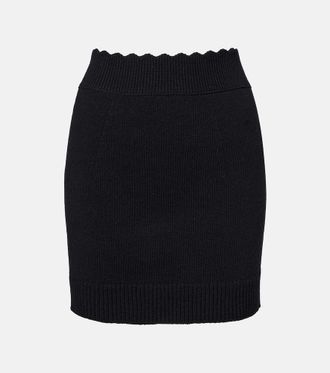 Chloé Chloé Ribbed-knit wool and cashmere miniskirt