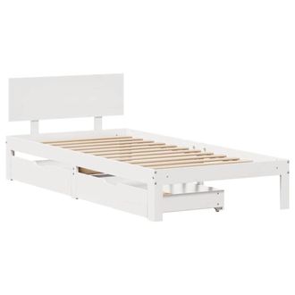 Berkfield Home Decorative Bed Frame with Drawers without Mattress White 100x200 cm