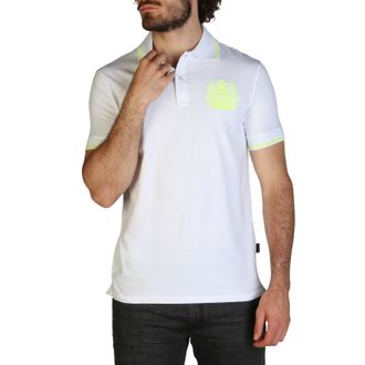 Aquascutum Mens Short Sleeve Polo Shirt With Embroidered Logo - White Cotton - Size Small