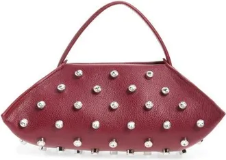 Altuzarra Origami Embellished Leather Baguette Bag in Grenache/crystal at Nordstrom