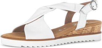 Gabor Ankle Strap Wedge Sandal in White at Nordstrom, Size 9Us